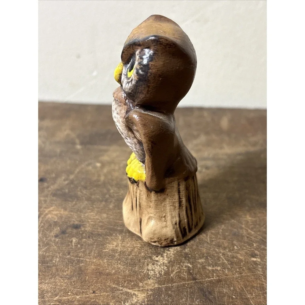 Set Of 2 Decorative Miniature Owl Figurines Ceramic